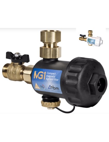 Filtr magnetyczny 3/4" z zaworem kulowym i śrubunkiem