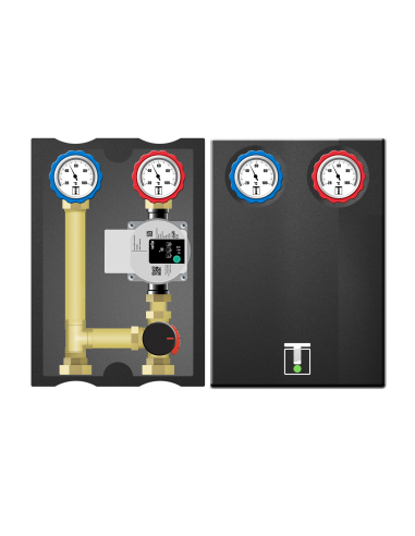 Grupa izolowana z zaworem obrotowym, pompa Grundfos / Wilo