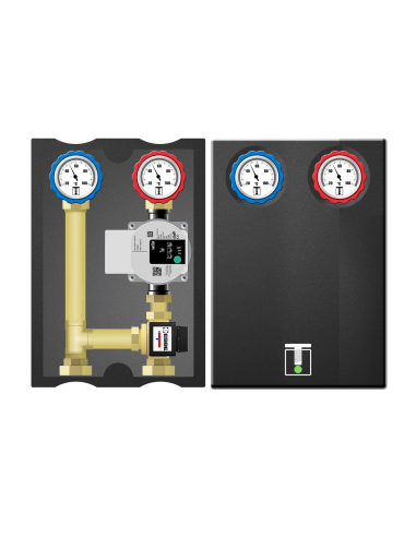 Grupa izolowana z zaworem termostatycznym, pompa Grundfos / Wilo