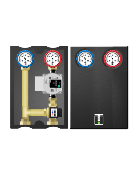 Grupa izolowana z zaworem termostatycznym, pompa Grundfos / Wilo