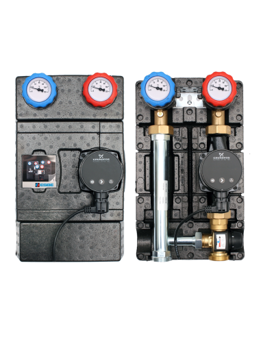 Grupa pompowa w izolacji z zaworem mieszającym termostatycznym z pompą 25/60