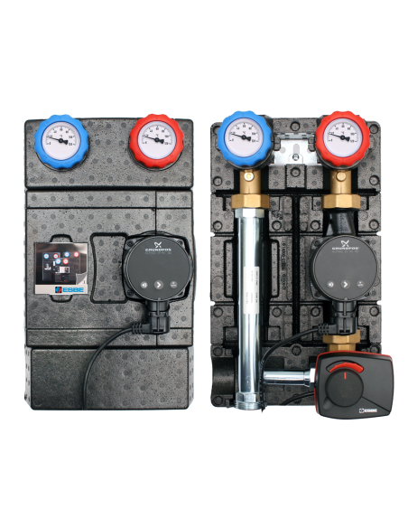 Grupa pompowa w izolacji z zaworem mieszającym i siłownikiem z pompą 25/60