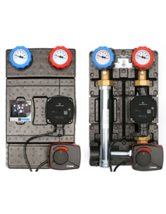 Grupa pompowa w izolacji z zaworem mieszającym i siłownikiem, pompa Grundfos/Wilo