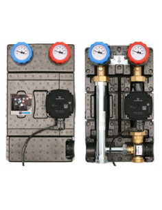Grupa pompowa w izolacji z zaworem mieszającym termostatyczym, pompa Grundfos/Wilo